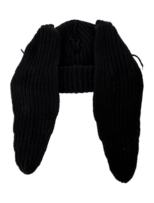Charles Jeffrey Loverboy black knitted bunny ears beanie