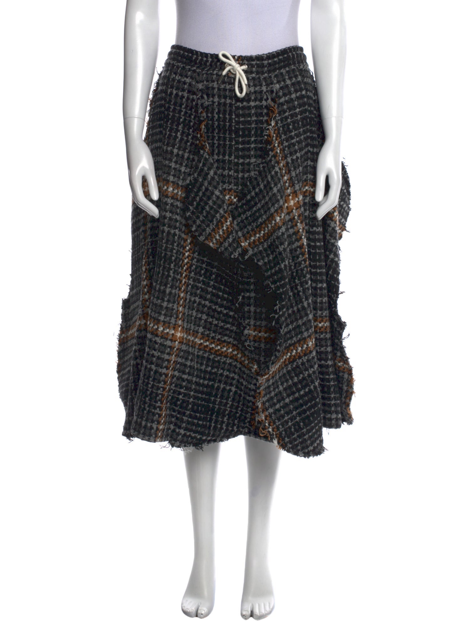 Charles Jeffrey Loverboy Plaid Print Midi Length Skirt