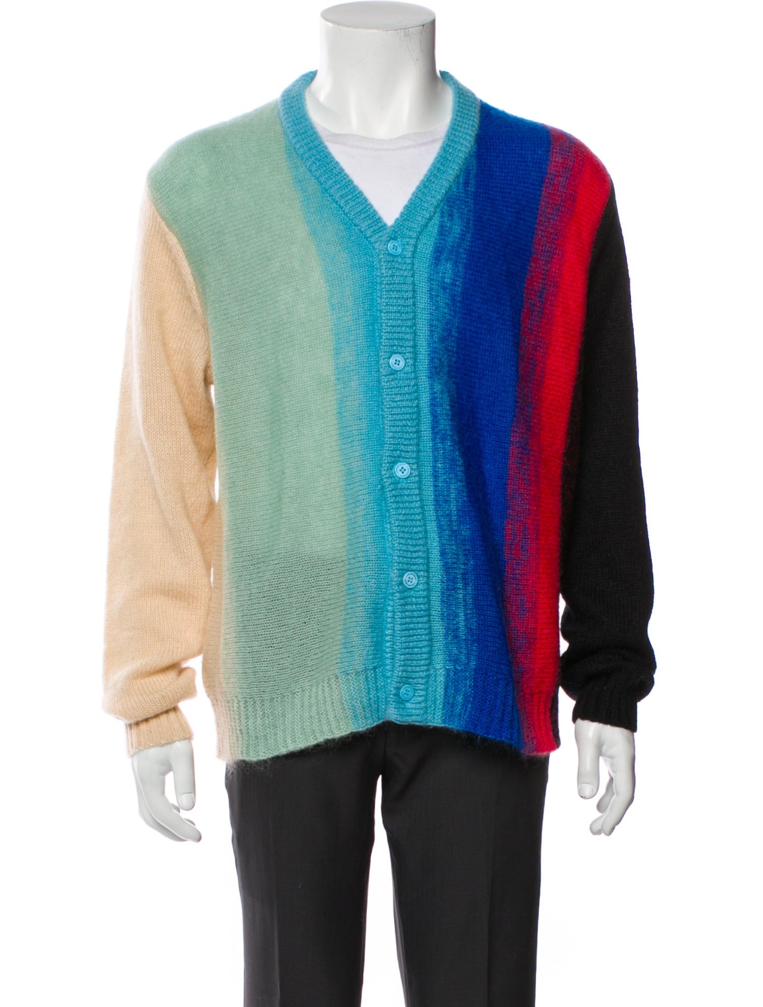 Charles Jeffrey Loverboy Colorblock Pattern V-Neck Cardigan