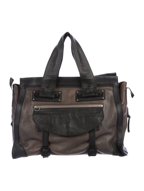 Chloé Bicolor Leather Tote Brown