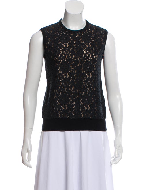 Chloé Wool Lace-Trimmed Sweater Black