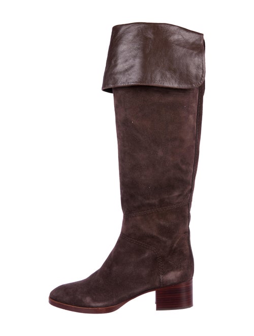 Chloé Suede Knee-High Boots Brown
