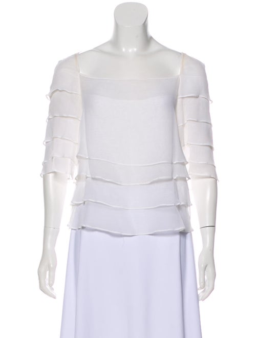 Chloé Sheer Ruffled Blouse White