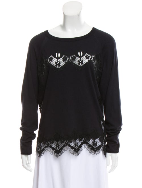 Chloé Lace Embellished Sweater Blue