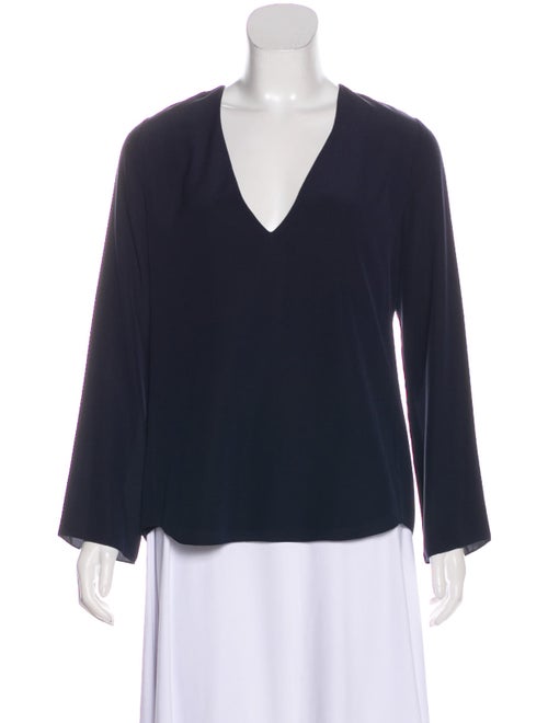 Chloé Silk Long Sleeve Blouse Navy