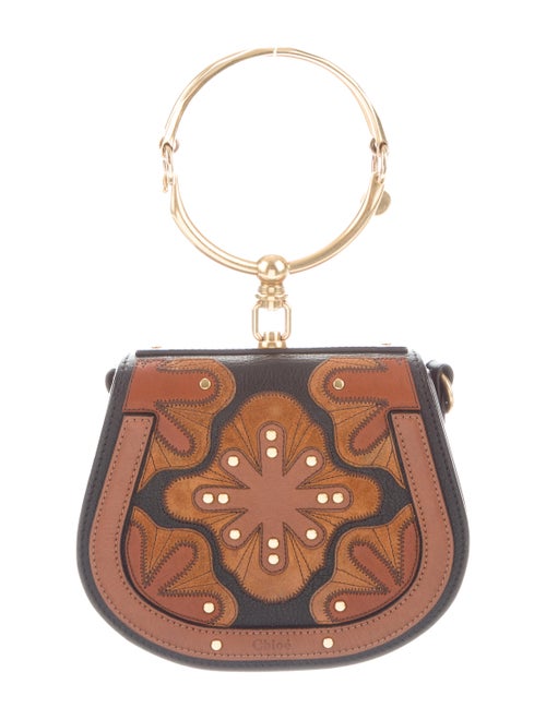 Chloé Floral Patchwork Nile Bracelet Bag Black