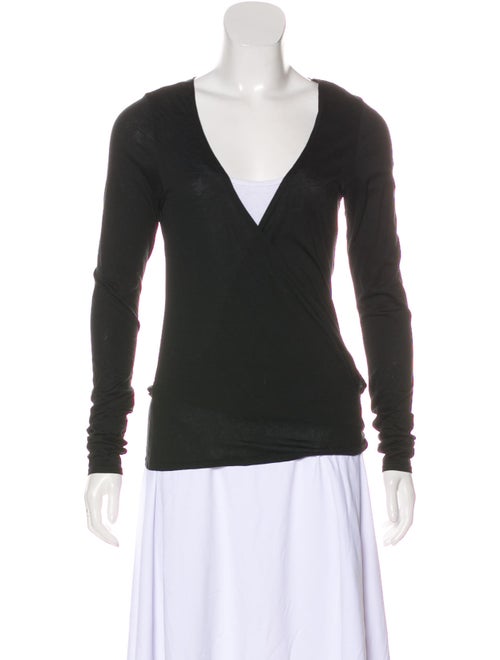 Chloé Long Sleeve Wrap Top Black