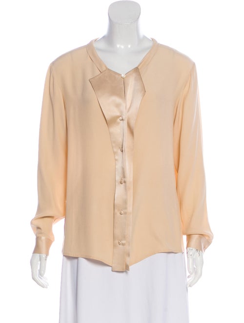 Chloé Silk Long Sleeve Blouse Beige