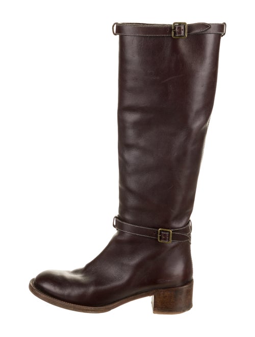 Chloé Leather Knee-High Boots Brown