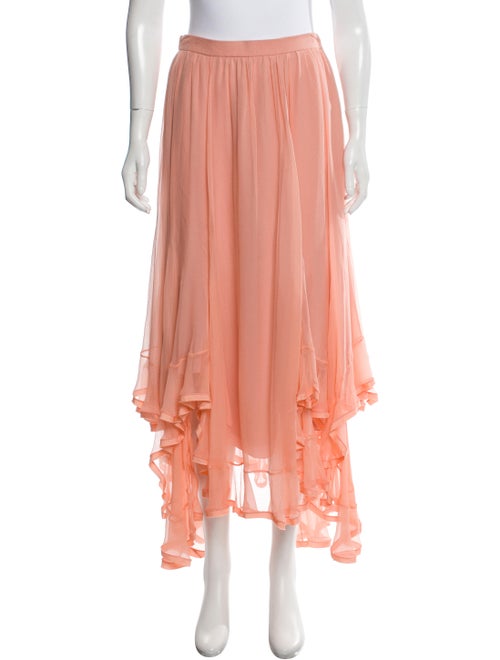 Chloé Silk Asymmetrical Midi Skirt
