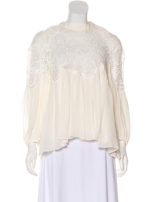 Chloé Embroidered Silk Blouse