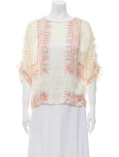 Chloé Silk Printed Blouse Orange
