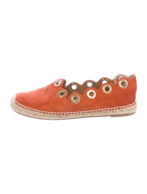 Chloé Grommet Suede Espadrilles Orange