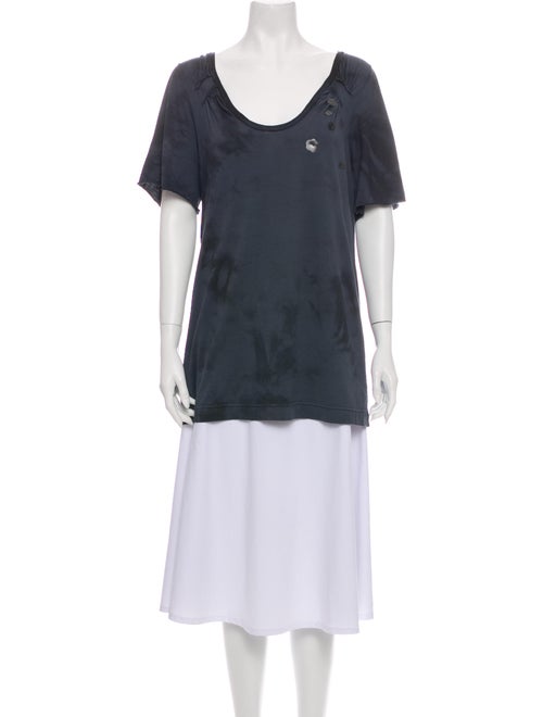 Chloé Tie-Dye Print Scoop Neck T-Shirt Green