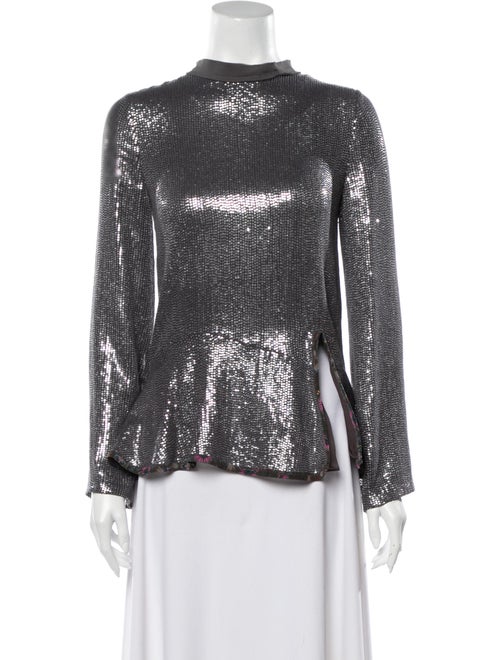 Chloé Silk Crew Neck Blouse Grey