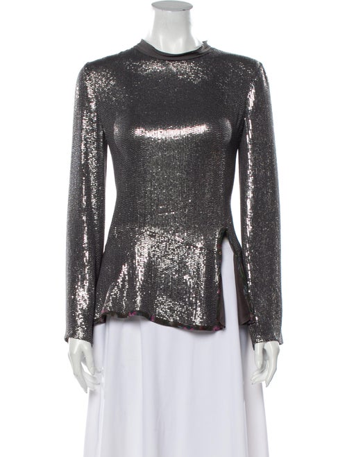 Chloé Silk Crew Neck Blouse Grey