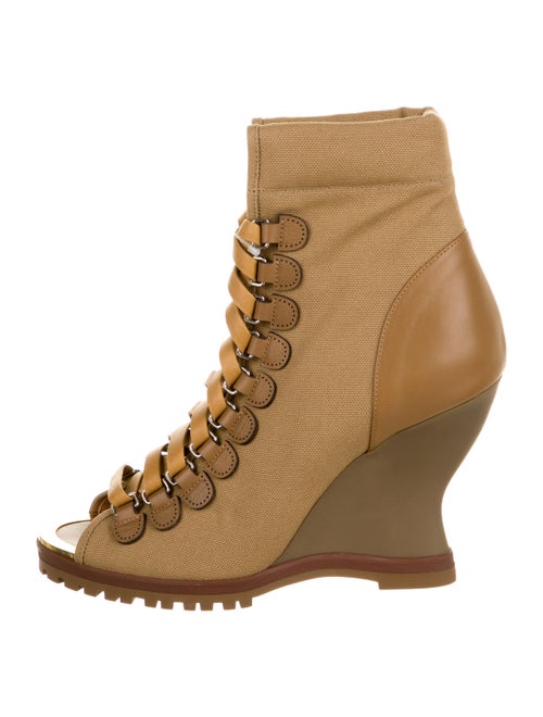 Chloé River Wedge Booties Tan