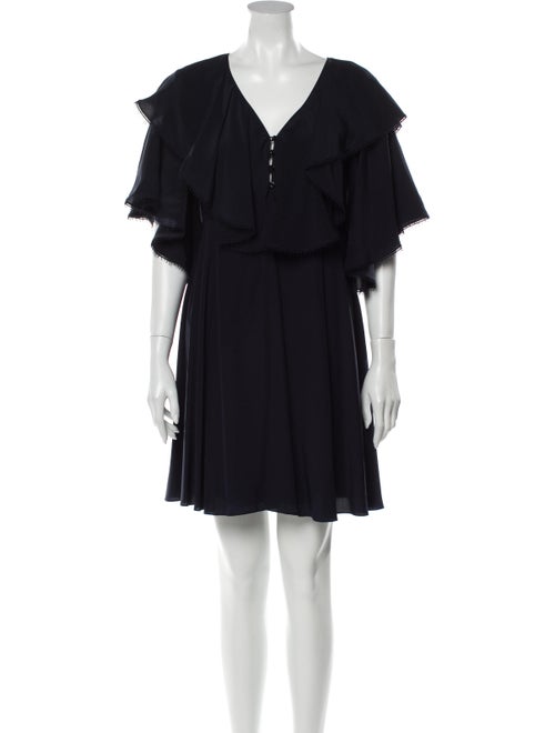 Chloé Silk Mini Dress Blue