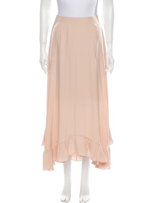 Chloé Silk Midi Length Skirt Pink