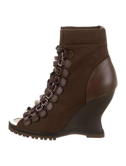 Chloé River Wedge Booties Brown