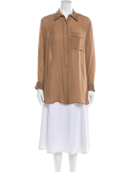 Chloé Silk Long Sleeve Blouse Brown