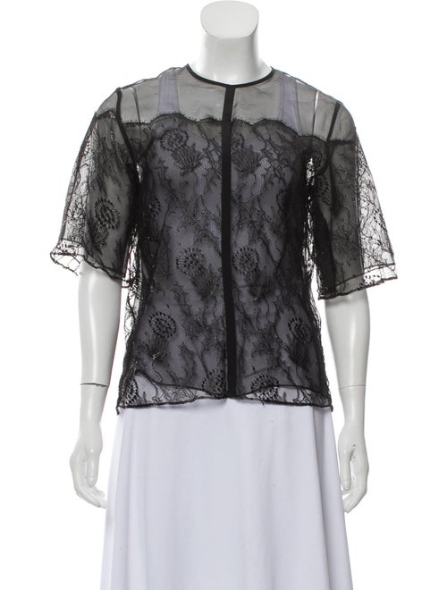 Chloé Semi-Sheer Lace Blouse Black