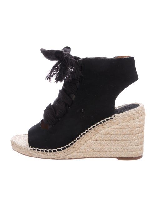 Chloé Suede Platform Wedges Black