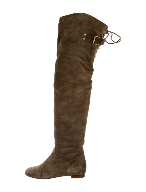 Chloé Suede Boots Green