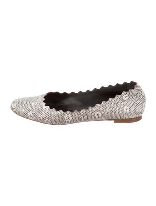 Chloé Embossed Leather Ballet Flats