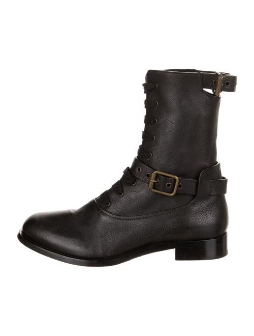 Chloé Leather Combat Boots Black