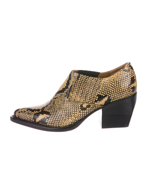 Chloé Snakeskin Animal Print Boots Yellow