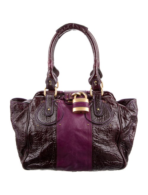 Chloé Patent Leather Paddington Bag Purple