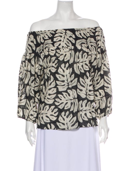 Chloé Printed Off-The-Shoulder Blouse