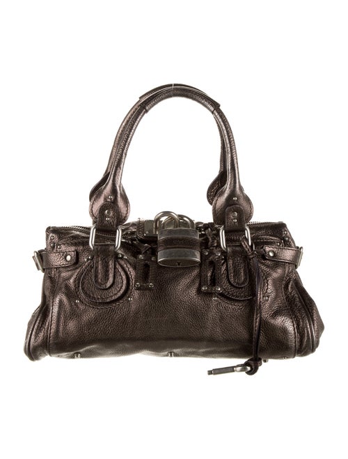 Chloé Leather Paddington Shoulder Bag Grey
