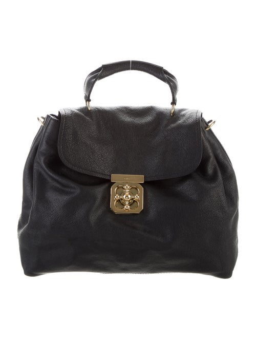 Chloé Leather Elsie Handle Bag Black