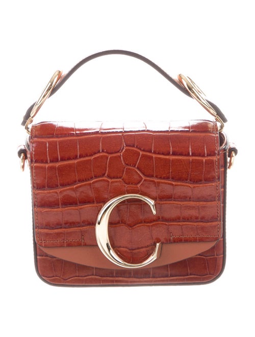 Chloé Mini C Crossbody Bag Brown
