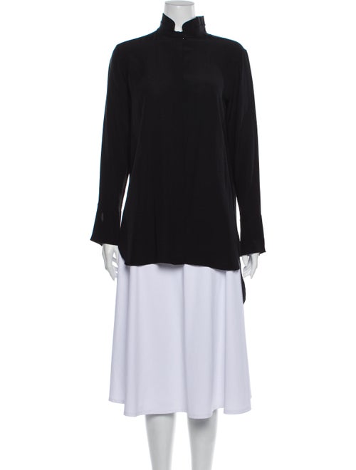 Chloé Silk Mock Neck Sweatshirt Black