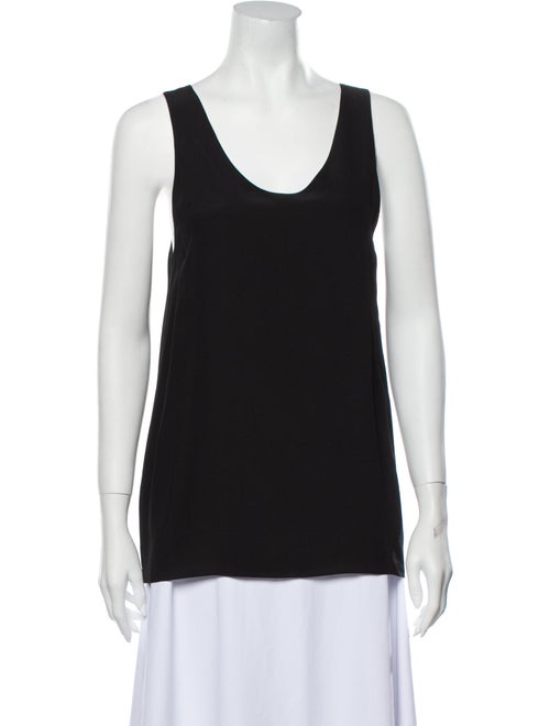 Chloé Silk Scoop Neck Top Black