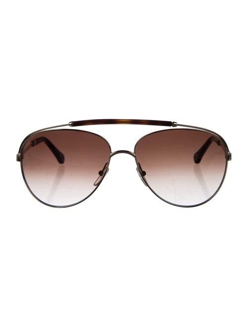 Chloé Gradient Aviator Sunglasses Gold