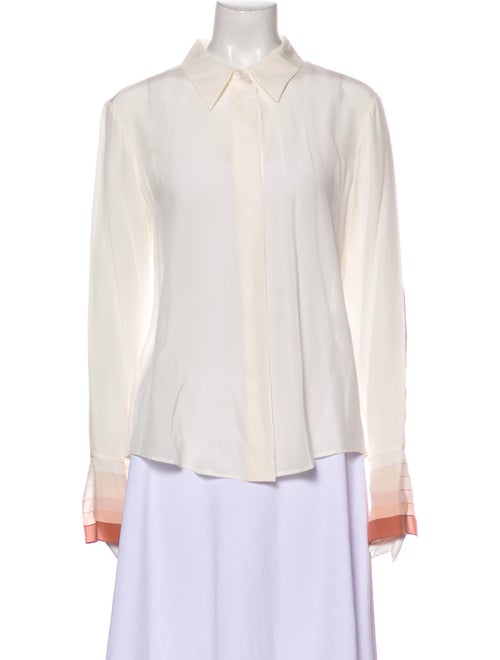 Chloé Silk Long Sleeve Button-Up Top