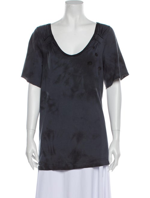 Chloé Scoop Neck Short Sleeve T-Shirt Grey