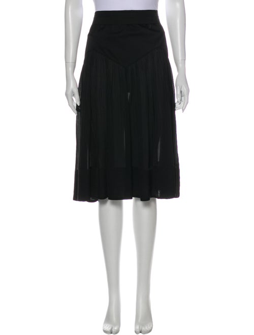 Chloé Silk Knee-Length Skirt Black