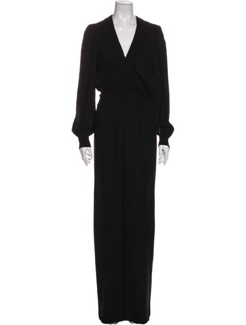 Chloé Silk V-Neck Jumpsuit Black