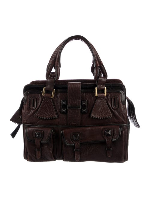 Chloé Leather Elvire Tote Brown