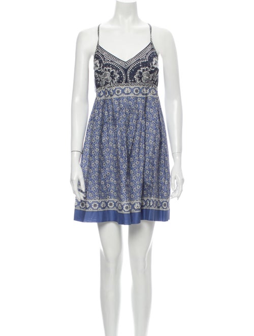 Chloé Paisley Print Mini Dress Blue