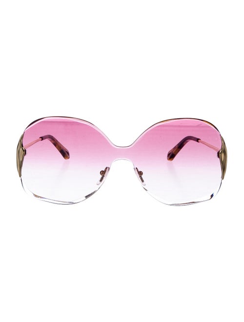 Chloé Rimless Round Sunglasses gold
