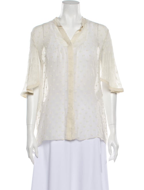 Chloé Silk Polka Dot Print Blouse