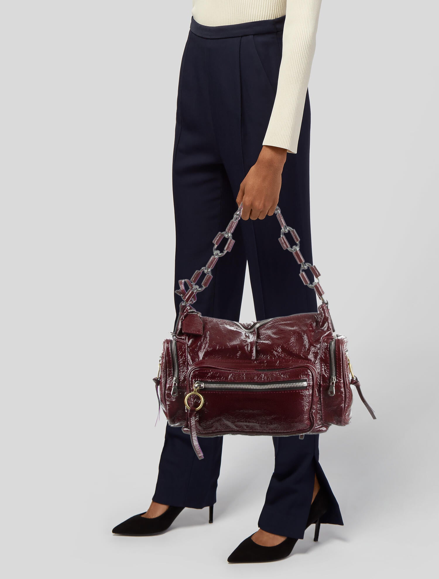 Chloé Patent Betty Bag - Burgundy Shoulder Bags, Handbags