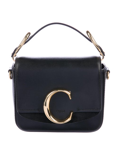 Chloé Mini Leather C Crossbody Bag Black
