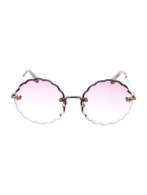 Chloé Scallop Rimless Sunglasses gold